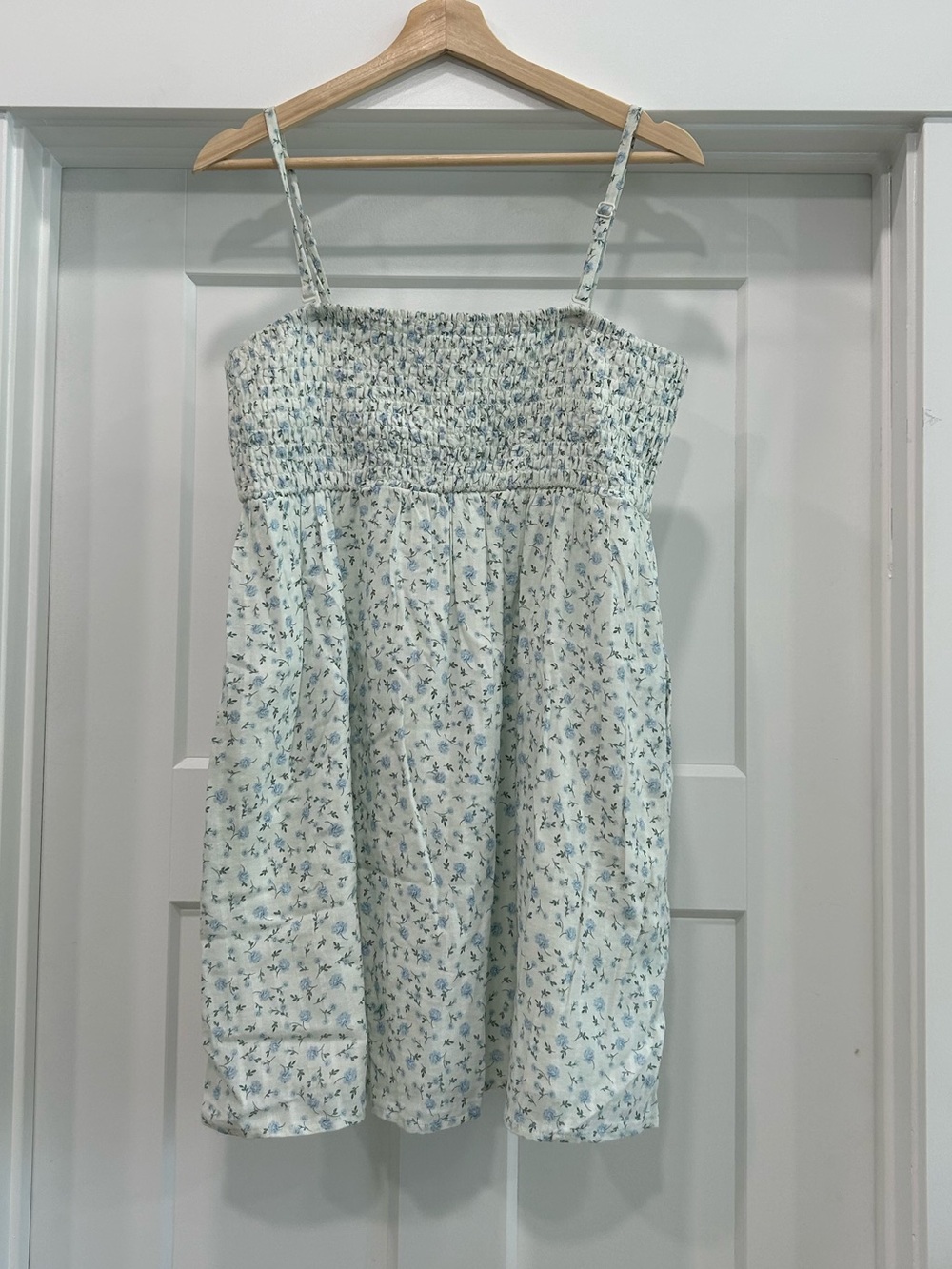bp Floral Smocked Cami Dress in Mint and Light Blue